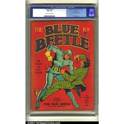 Blue Beetle #1 Rockford pedigree (Feature, 1939) CGC VG+ 4.5 Cream to off-white pages. The origin...