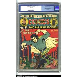 Blue Ribbon #9 (MLJ, 1941) CGC VG+ 4.5 Off-white pages. This dramatic cover by Sam Cooper introdu...