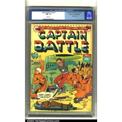 Captain Battle Comics #1 Mile High pedigree (New Friday Publications, 1941) CGC NM- 9.2 White pag...