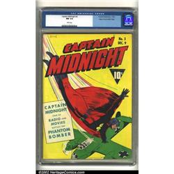 Captain Midnight #3 Mile High pedigree (Fawcett, 1942) CGC NM 9.4 White pages. A simple, dynamic...