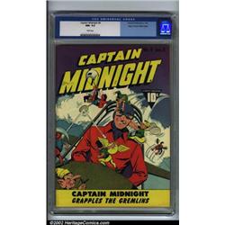 Captain Midnight #4 Mile High pedigree (Fawcett, 1943) CGC NM- 9.2 White pages. Perhaps the most...