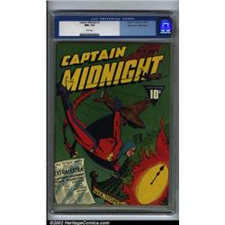 Captain Midnight #7 Mile High pedigree (Fawcett, 1943) CGC NM+ 9.6 White pages. Captain Midnight...