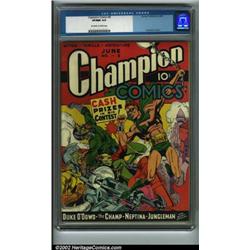 Champion Comics #8 (Harvey, 1940) CGC VF/NM 9.0 Off-white to white pages. This is an incredible b...