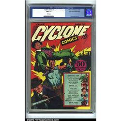 Cyclone Comics #1 Mile High pedigree (Bilbara, 1940) CGC NM- 9.2 White pages. This rare book is f...