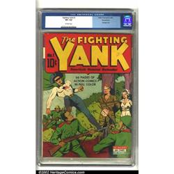 Fighting Yank #1 Pennsylvania pedigree (Nedor Publications, 1942) CGC VF+ 8.5 Off-white pages. Ca...