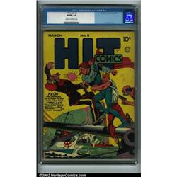 Hit Comics #9 (Quality, 1941) CGC VG/FN 5.0 Cream to off-white pages. Neon the Unknown graces yet...