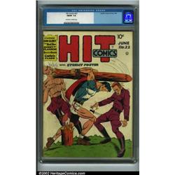 Hit Comics #22 (Quality, 1942) CGC FN/VF 7.0 Off-white to white pages. Due to the white cover, it...