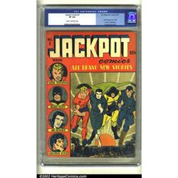 Jackpot Comics #1 (MLJ, 1941) CGC VF 8.0 Cream to off-white pages. The Black Hood, Steel Sterling...