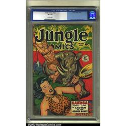 Jungle Comics #109 (Fiction House, 1949) CGC VF- 7.5 Off-white pages. Kaanga is ready to take out...