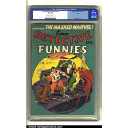 Keen Detective Funnies vol. 3 #1 Larson pedigree (Centaur, 1940) CGC VF+ 8.5 Off-white to white p...