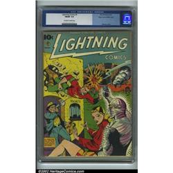 Lightning Comics #5 Mile High pedigree (Ace, 1941) CGC FN/VF 7.0 Off-white to white pages. This i...