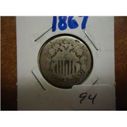 1867 SHIELD NICKEL