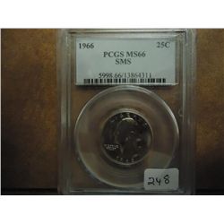 1966 SMS WASHINGTON QUARTER PCGS MS66