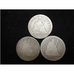 1853,54 & 76 SEATED LIBERTY QUARTERS