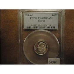 2006-S SILVER ROOSEVELT DIME PCGS PR69 DCAM