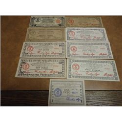 9 PIECES OF PHILIPINNES GUERRILLA MONEY