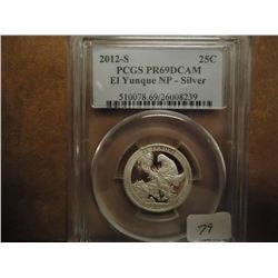 2012-S SILVER EL YUNQUE NP QUARTER PCGS PR69