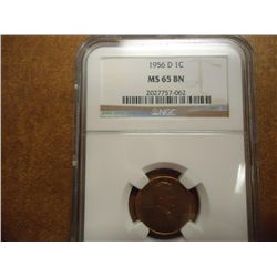 1956-D LINCOLN CENT NGC MS65 BN