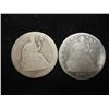Image 1 : 1858 & 76 SEATED LIBERTY HALF DOLLARS
