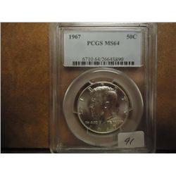 1967 40% SILVER  KENNEDY HALF DOLLAR PCGS MS64