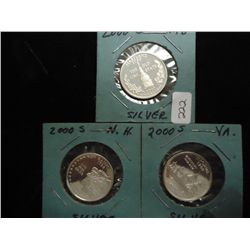 3-2000-S PROOF SILVER QUARTERS MARYLAND