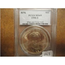 1998-S RFK COMMEMORATIVE SILVER $ PCGS MS69