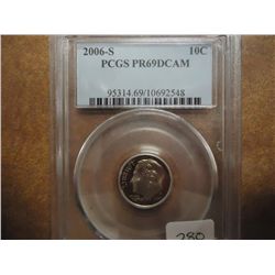 2006-S ROOSEVELT DIME PCGS PR69 DCAM