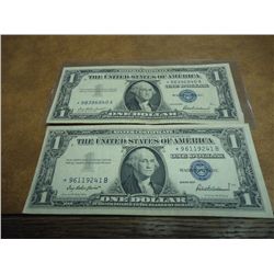 2-1957 $1 SILVER CERTIFICATE STAR NOTES