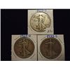 Image 1 : 1929-D,29-D & 33-S WALKING LIBERTY HALF DOLLARS