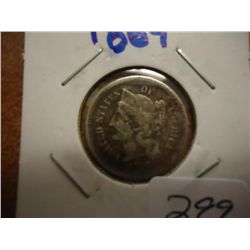 1869 THREE CENT PIECE (NICKEL)