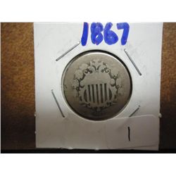 1867 SHIELD NICKEL