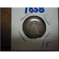 1858 SEATED LIBERTY HALF DIME