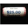 Image 1 : $25 ROLL OF 2009 JOHN TYLER PRESIDENTIAL $'S (UNC)