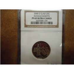 2000-S MASSACHUSETTS QUARTER NGC PF69 ULTRA CAMEO