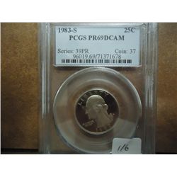 1983-S WASHINGTON QUARTER PCGS PR69 DCAM