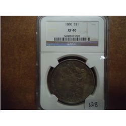 1880 MORGAN SILVER DOLLAR NGC XF 40