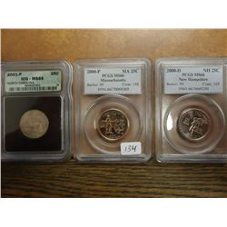 3 SLABBED QUARTERS SEE DESCRIPTION