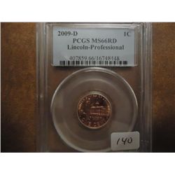 2009-D LINCOLN PROFESSIONAL CENT PCGS MS66RD