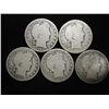 Image 1 : 1902,06-D,07-D,08-O & 1911 BARBER HALF DOLLARS