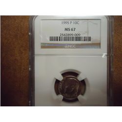 1995-P ROOSEVELT DIME NGC MS67