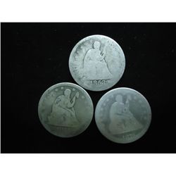 1853,57 & 76 SEATED LIBERTY QUARTERS