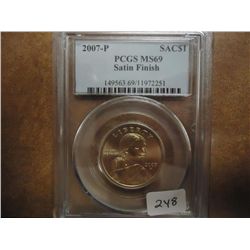 2007-P SACAGAWEA DOLLAR PCGS MS69 SATIN FINISH