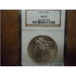 1879-O MORGAN SILVER DOLLAR NGC AU55