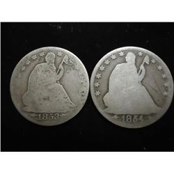 1853-O & 54-O SEATED LIBERTY HALF DOLLARS