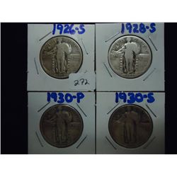 1926-S,28-S,30 & 30-S STANDING LIBERTY QUARTERS