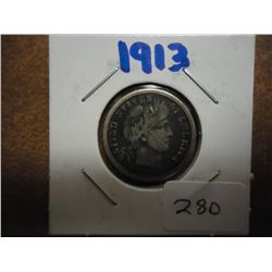 1913 BARBER DIME (FINE)