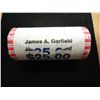 Image 1 : $25 ROLL OF 2011 GARFIELD DOLLARS UNC
