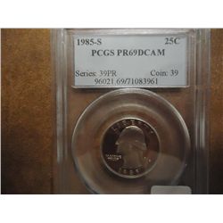 1985-S WASHINGTON QUARTER PCGS PR69 DCAM