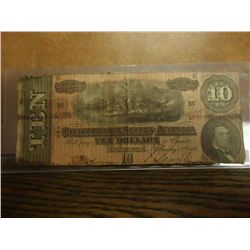 1864 $10 CONFEDERATE STATES OF AMERICA