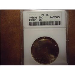 1976-S KENNEDY HALF DOLLAR ANACS PF66